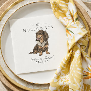 Serviette En Papier Mariage Hawaïen Dachshund Tropical