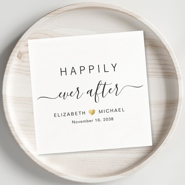 Serviette En Papier Mariage heureux à jamais (Happily Ever After Wedding Napkins)