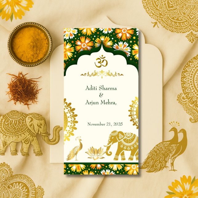 Serviette En Papier Mariage hindou Ivory Om Arch (Créateur téléchargé)