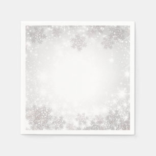 Serviette En Papier Mariage hivernal merveilleux flocons de neige étin