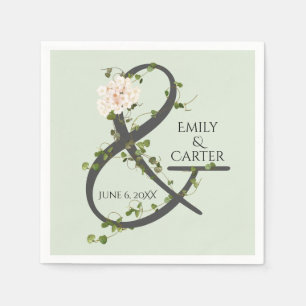 Serviette En Papier Mariage Hydrangea et Ivy Ampersand