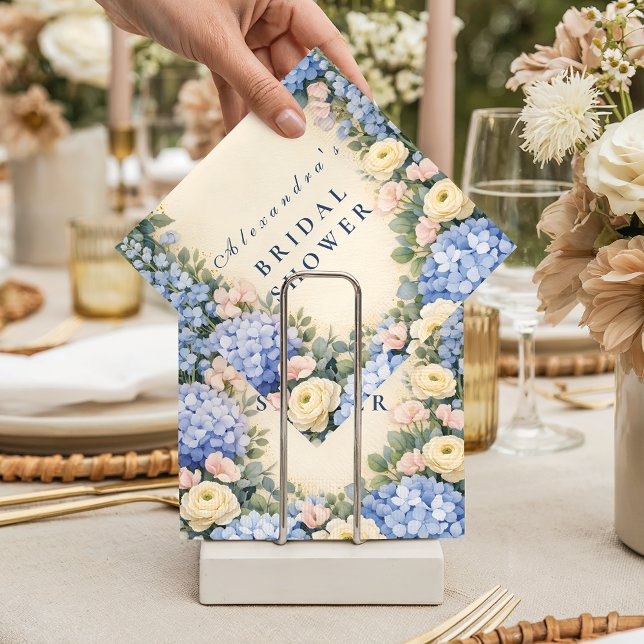Serviette En Papier Mariage Hydrangea Floral Classique (Créateur téléchargé)