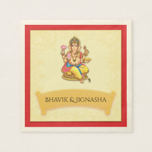 Serviette En Papier Mariage indien Ganesha Napkin