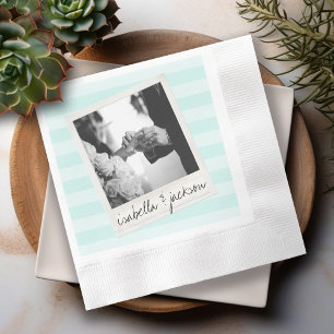 Serviette En Papier Mariage Instagram Photo Retro frame Texte personna