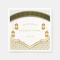 Mariage islamique moderne blanc et or
