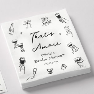 Serviette En Papier Mariage Italien Black and White Thats Amore Baby S