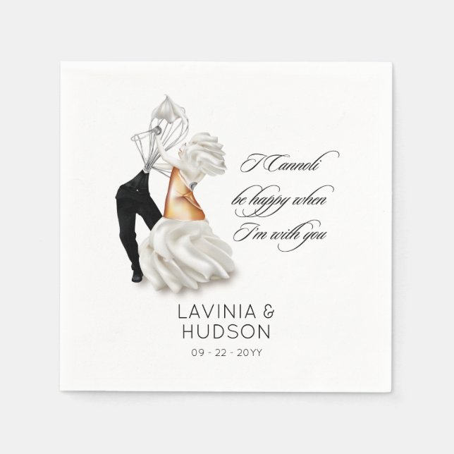 Serviette En Papier Mariage Italien Funny Cannoli (Devant)