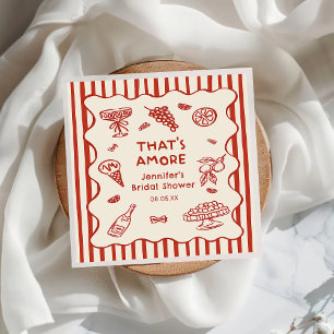 Serviette En Papier Mariage italien That's Amore dessiné à la main