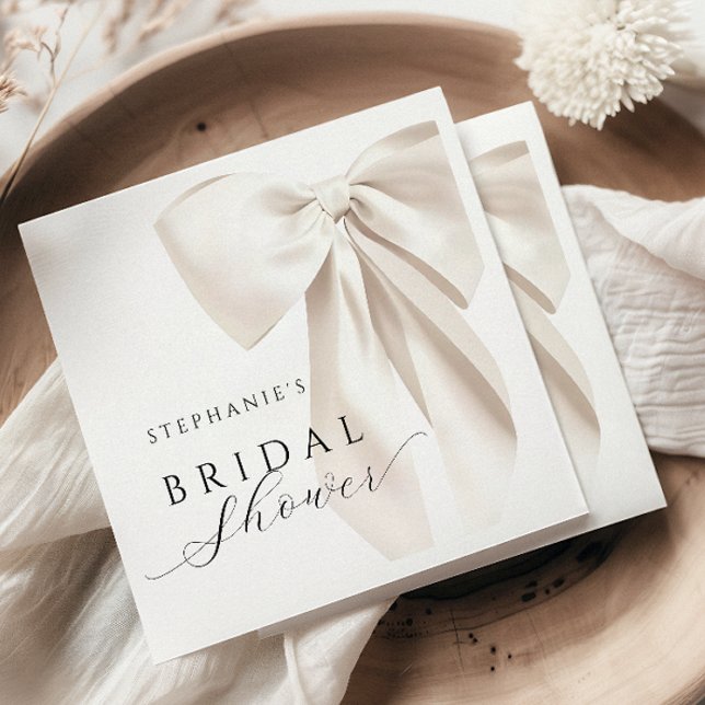 Serviette En Papier Mariage Ivoire Blanc Ruban (Créateur téléchargé)