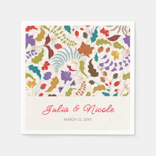 Serviette En Papier Mariage Jardin de fleurs exotiques Wild Rose Woods
