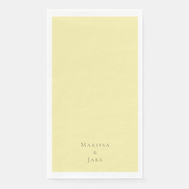 Serviette En Papier Mariage Jaune Beurré (Devant)