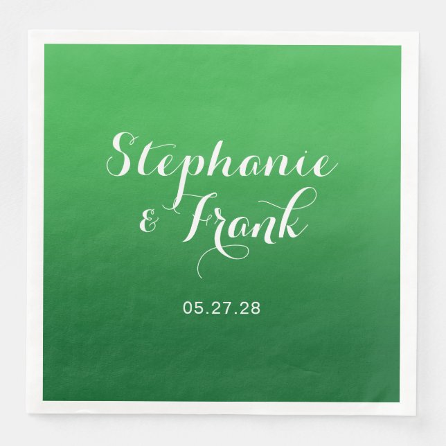 Serviette En Papier Mariage Kelly à Forest Green avec Dégradé (Devant)