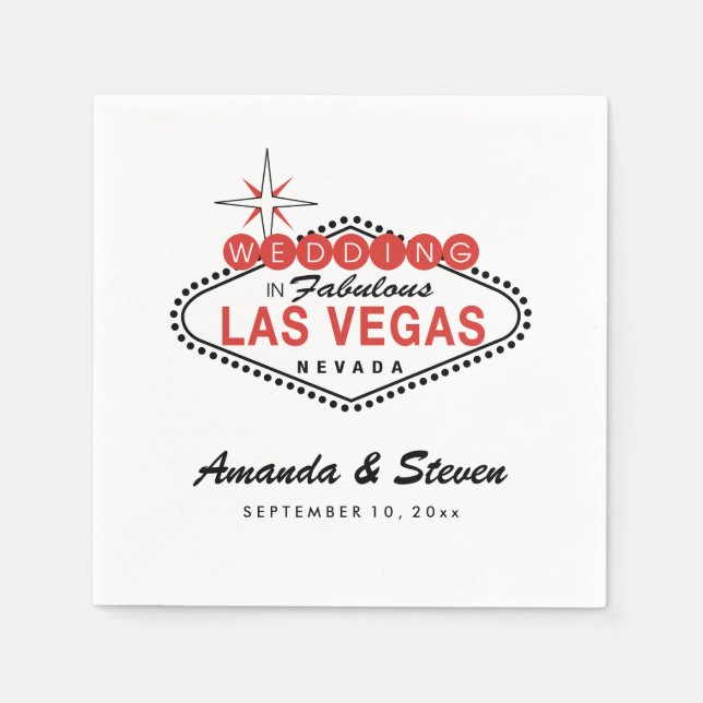Serviette En Papier Mariage Las Vegas | Papier mariage (Devant)