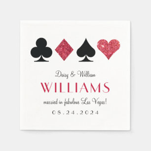 Serviette En Papier Mariage Las Vegas Red et Black Cocktail Napkin