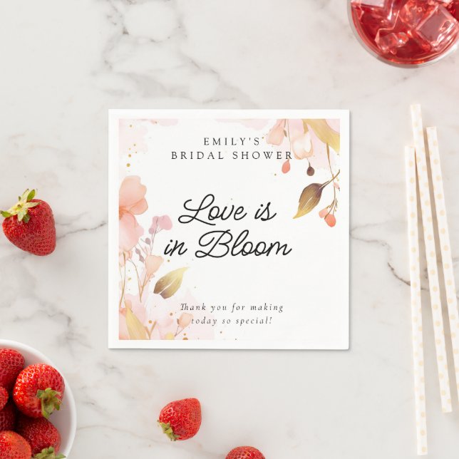 Serviette En Papier Mariage Love in Bloom (En situation)