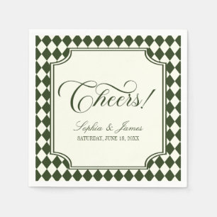 Serviette En Papier Mariage Luxueux Ancien Argent Vert Olive Ivoire Vi