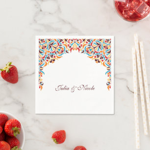 Serviette En Papier Mariage Luxueux Fantaisiste Style Floral Ivoire Bo