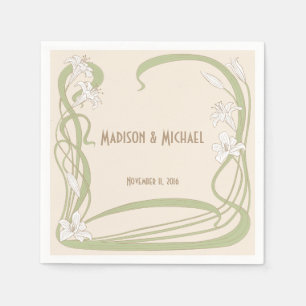 Serviette En Papier Mariage Lys blancs