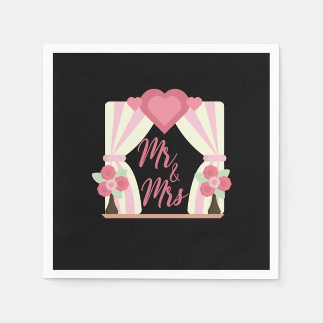 Serviette En Papier Mariage M. et Mme (Devant)