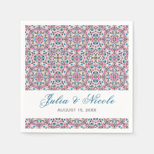 Serviette En Papier Mariage mandala géométrique en treillis marocain