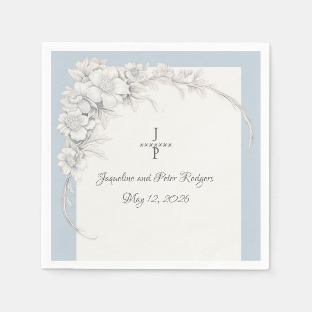 Serviette En Papier Mariage mariage Elegance (Devant)