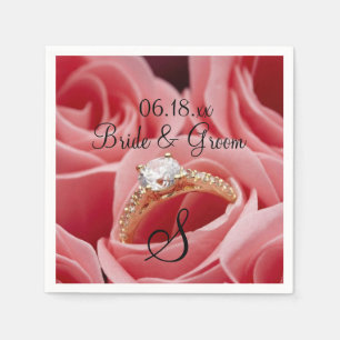 Serviette En Papier Mariage Mariée Nom de la chambre Date Monogramme R