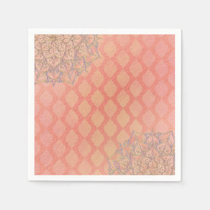 Serviette En Papier Mariage Marocain Arabe Or Lavande Corail