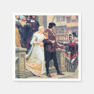 Serviette En Papier Mariage médiévale Mariée Groom Chevalier peinture