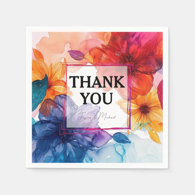 Serviette En Papier Mariage Merci Anemone Dreamscape (Devant)