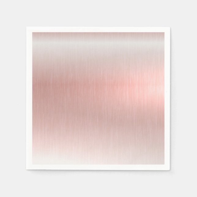 Serviette En Papier Mariage Métallic Rose Baby Shower (Devant)