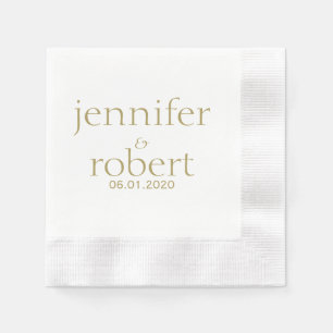 Serviette En Papier Mariage métallique or moderne simple Napkin