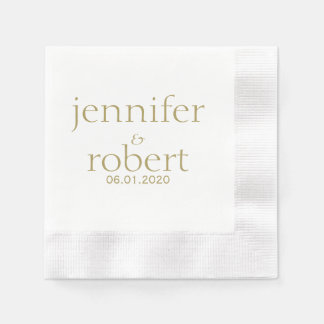 Serviette En Papier Mariage métallique or moderne simple Napkin