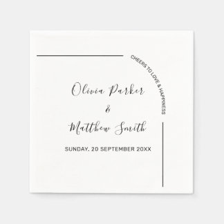 Serviette En Papier Mariage minimaliste élégant