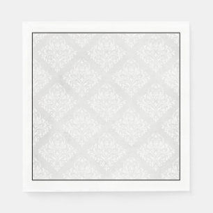 Serviette En Papier Mariage minimaliste élégant damassé