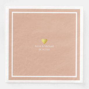 Serviette En Papier Mariage minimaliste élégant Dusty Rose