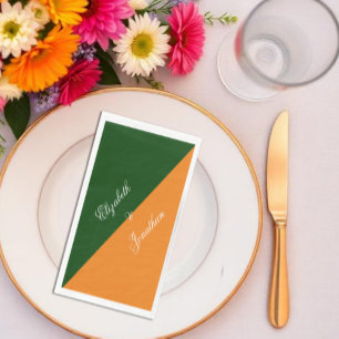 Serviette En Papier Mariage minimaliste mélange et assorti de lever de