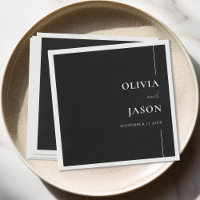 Mariage minimaliste moderne noir et blanc personna