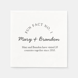 Serviette En Papier Mariage Minimaliste Noir et Blanc Faits Amusants