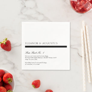 Serviette En Papier Mariage Minimaliste Noir et Blanc Moderne avec des