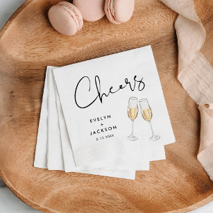 Serviette En Papier MARIAGE minimaliste STELLA Cheers Cocktail