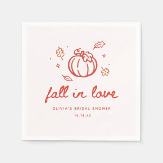 Serviette En Papier Mariage minimaliste "Tombez amoureux" d'automne