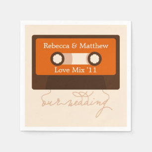 Serviette En Papier Mariage Mixtape rétro