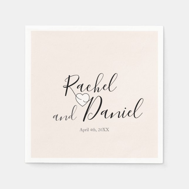 Serviette En Papier Mariage moderne (Devant)