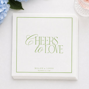 Serviette En Papier Mariage Moderne Citron Vert Cadre À la Santé de l'