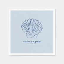 Mariage Moderne Côtier Bleu Poussiéreux