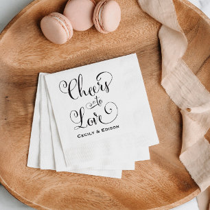 Serviette En Papier Mariage Moderne de Noirs qui Trinquent à l'Amour