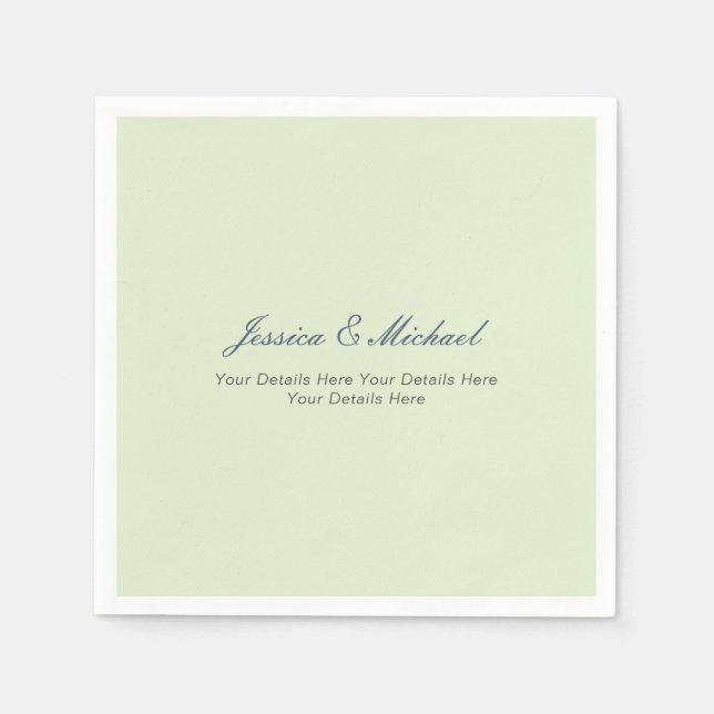 Serviette En Papier Mariage Moderne Élégant Simple Professionnel (Devant)
