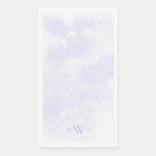 Serviette En Papier Mariage Moderne Lavande avec Monogramme Éclaboussé
