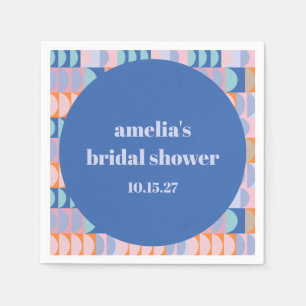Serviette En Papier Mariage Moderne Maximaliste Bleu Violet Personnali