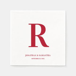 Serviette En Papier Mariage moderne Monogram Napkins